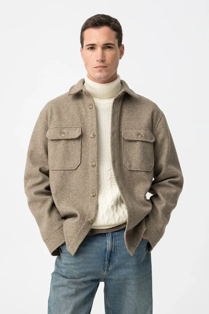 Chaqueta de abrigo tostada